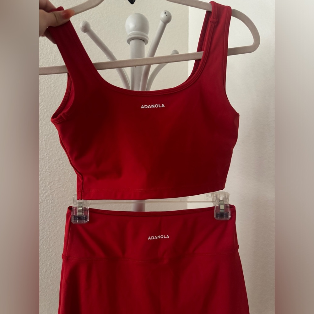 Adanola Workout Set - Crop Top and Tennis Skirt with shorts